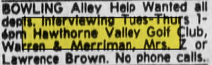 New Hawthorne Valley Country Club (Hawthorne Valley Golf Course) - Aug 7 1979 Ad